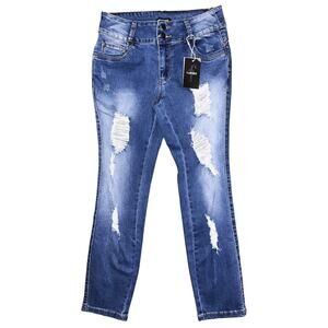 NWT Flamingo Ripped Mid-Rise Straight Leg Jeans Small (28'x28")